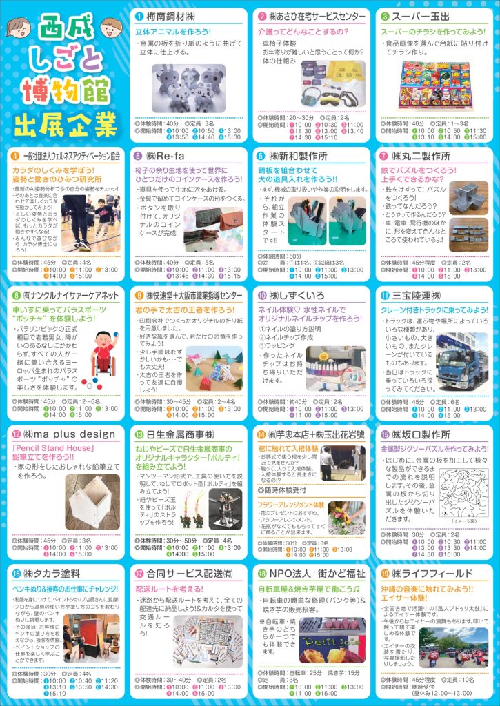 西成しごと博物館リーフレット裏面